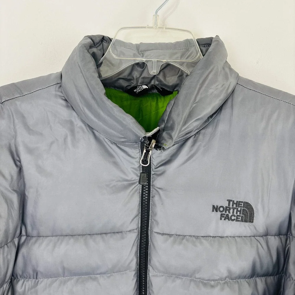The North Face 550 Down Puffer Jacket Mens Medium Gray Flare Quilted NF0A55XG